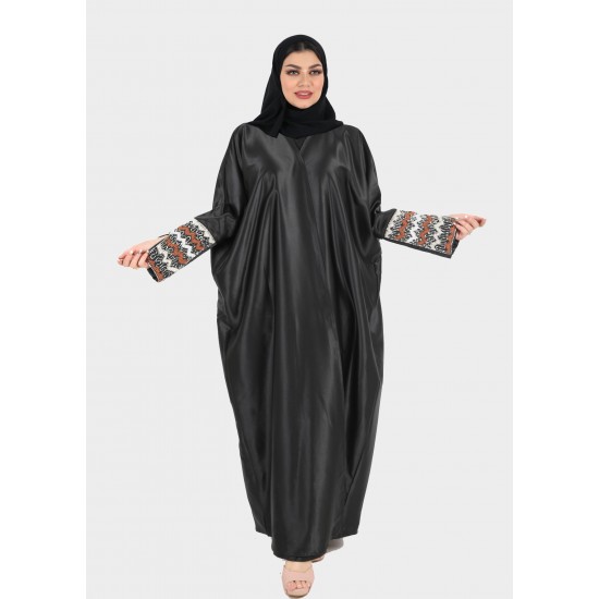 عباية نص فراشة شك يدوي بني 5006