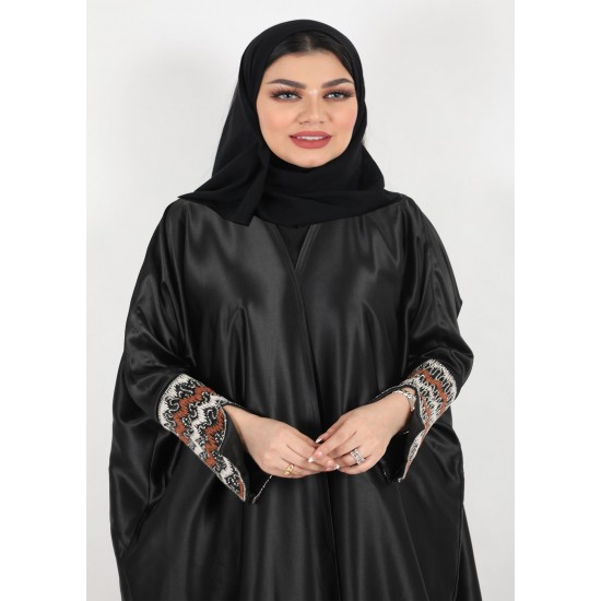 عباية نص فراشة شك يدوي بني 5006