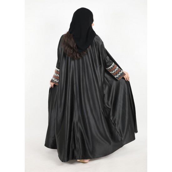 عباية نص فراشة شك يدوي بني 5006