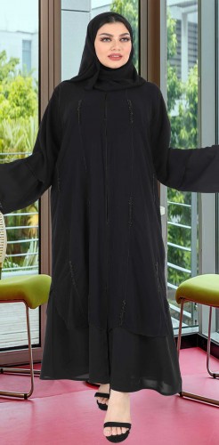 عباية اسود شك وتطريز 5036