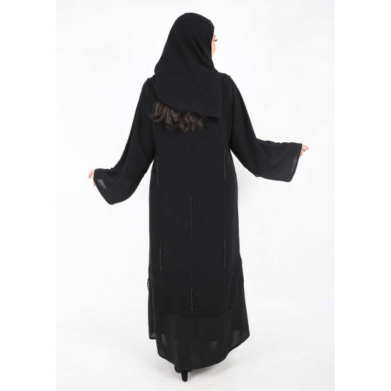 عباية اسود شك وتطريز 5036