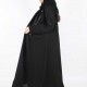 عباية اسود شك ياقة تفتة اسود 5037