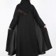 عباية اسود شك ياقة تفتة اسود 5037