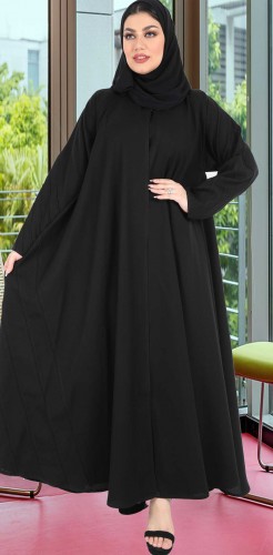 عباية دبل كلوش خطوط اسود 5017