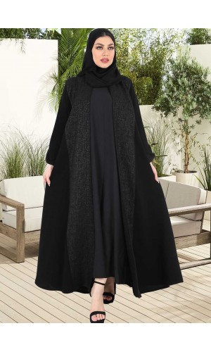 عباية اسود فتحة في الكم 5038