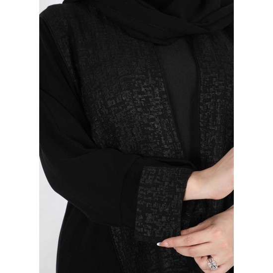 عباية اسود فتحة في الكم 5038