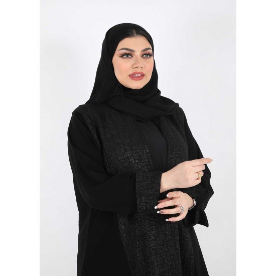 عباية اسود فتحة في الكم 5038
