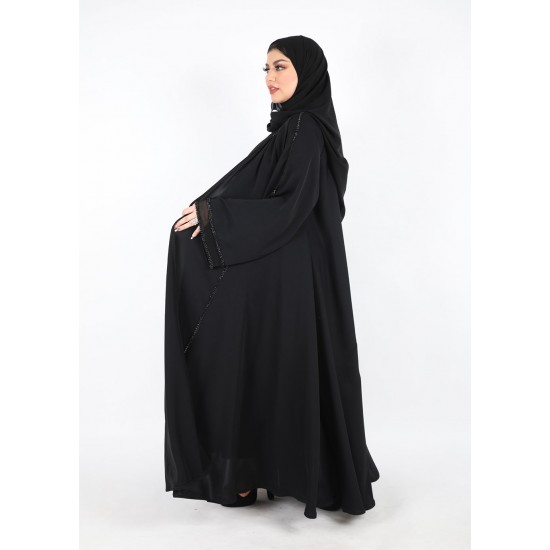عباية دبل كلوش كلفة اسود 5019