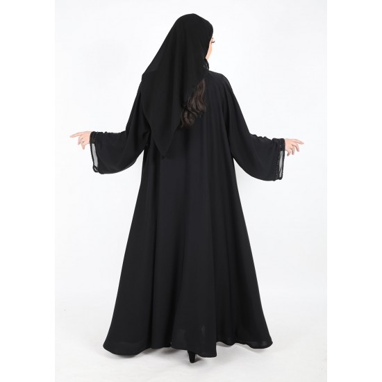 عباية دبل كلوش كلفة اسود 5019