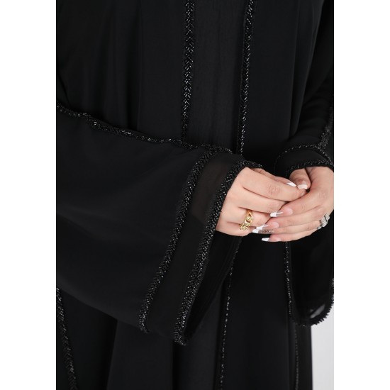 عباية دبل كلوش كلفة اسود 5019
