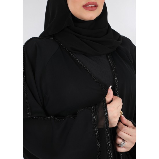 عباية دبل كلوش كلفة اسود 5019