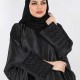 عباية نص فراشة شك يدوي اسود 5005
