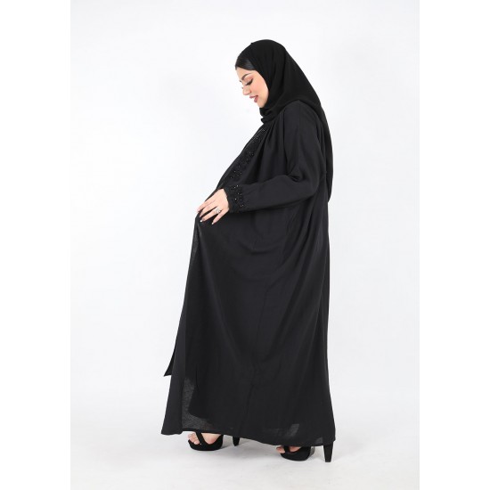 عباية فراشة شك في الياقة والكم  اسود 5020