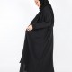 عباية فراشة شك في الياقة والكم  اسود 5020