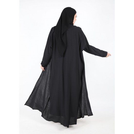 عباية فراشة شك في الياقة والكم  اسود 5020