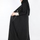 عباية ياقة مميزة اسود تحديد بيج 5009