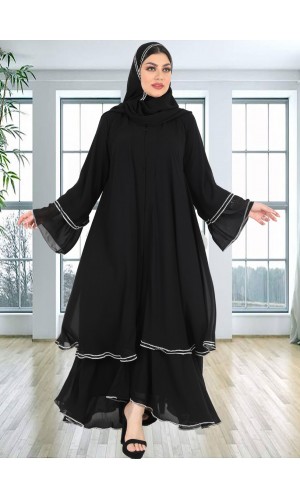 عباية كلوش طبقات تطريز سكري 5030