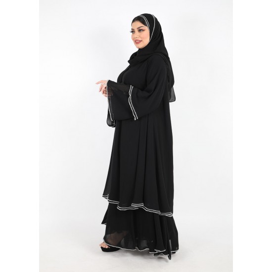 عباية كلوش طبقات تطريز سكري 5030