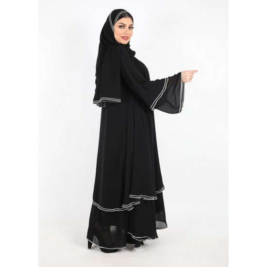 عباية كلوش طبقات تطريز سكري 5030
