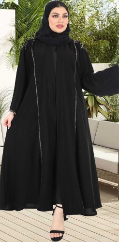عباية ملكي تداخل راما شك وتطريز 5003