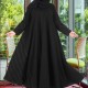 عباية دبل كلوش خطوط بيج 5018
