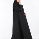 عباية دبل كلوش خطوط بيج 5018