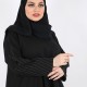 عباية دبل كلوش خطوط بيج 5018