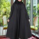 عباية اسود تطريز مع تحديد قيطان اسود 5033