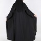 عباية اسود تطريز مع تحديد قيطان اسود 5033