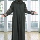 عباية كلوش كسرات في الخلف مع تطريز الكم 5001
