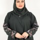 عباية كلوش كسرات في الخلف مع تطريز الكم 5001