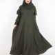 عباية  دبل كلوش أزرار في الكم زيتي 5031