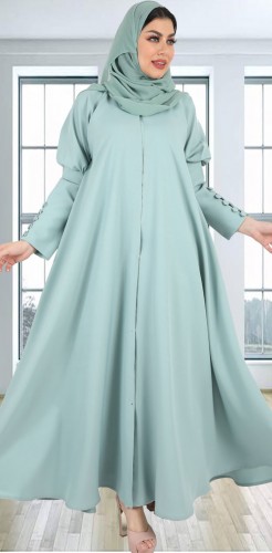 عباية دبل كلوش ازرار في الكم تيفاني 5016