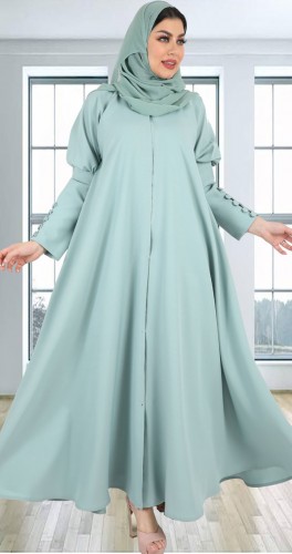 عباية دبل كلوش ازرار في الكم تيفاني 5016