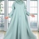 عباية دبل كلوش ازرار في الكم تيفاني 5016