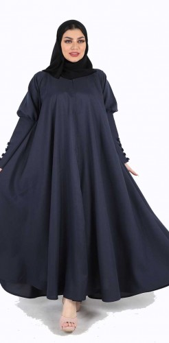 عباية دبل كلوش ازرار في الكم  كحلي 5015