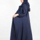 عباية كريب كوري بياقة دائرية كحلي 5027